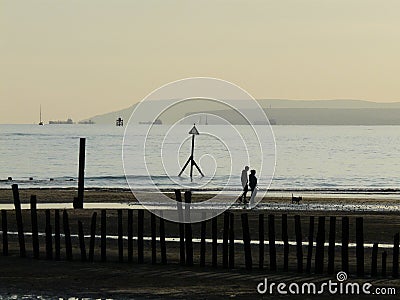 Dog walkers in Sussex. Stock Photo