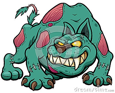 Dog zombie Vector Illustration