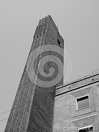 Dogane (Customs) building in Milan, black and white Stock Photo