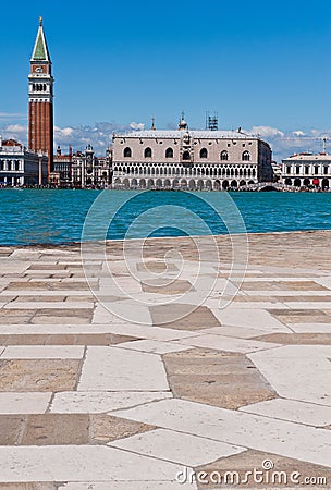 Doge Palace and Campanile Tower in Venice Stock Photo