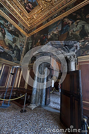 Doge Palace Ceiling Editorial Stock Photo