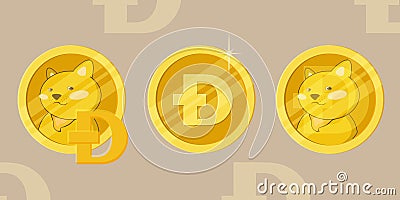 Dogecoin DOGE vector Vector Illustration