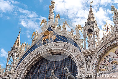 Doges palace courtyard building exterior in Venice Editorial Stock Photo