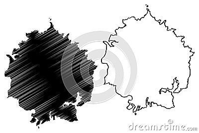 Dogojima island Japan, East Asia, Japanese archipelago, Oki Islands map vector illustration, scribble sketch Dogo map Vector Illustration