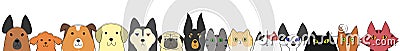 Dogs and cats banner Vector Illustration