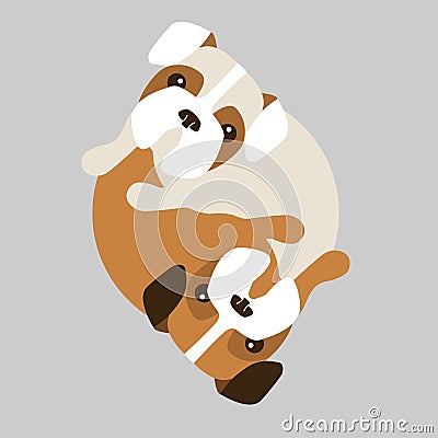 Dogs in a circle Vector Illustration