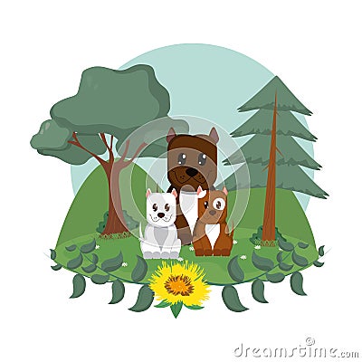 Dogs family cute animals cartoons Cartoon Illustration