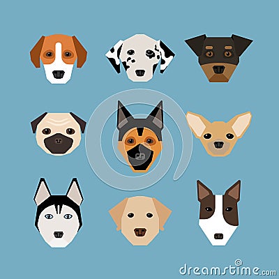 Dogs in flat style vector design illustration Vector Illustration