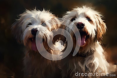 Dogs happy group smiling. Generate Ai Stock Photo