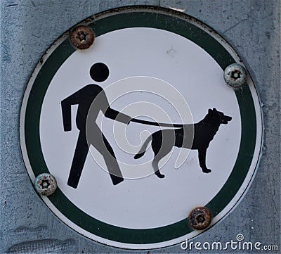 Dogs must be on leash sign Stock Photo