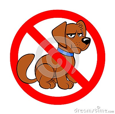 Dogs prohibited sign Vector Illustration