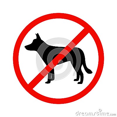 Dogs is prohibited. Vector Illustration