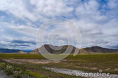 Green landscape, breathtaking, Dogubayazit, Turkey, Middle East, mountain, Iranian border, driving, winding road Stock Photo