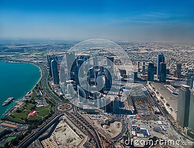 Doha in Qatar aerial view Stock Photo