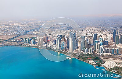 Doha, Qatar. Bird's-eye view on the modern city Stock Photo