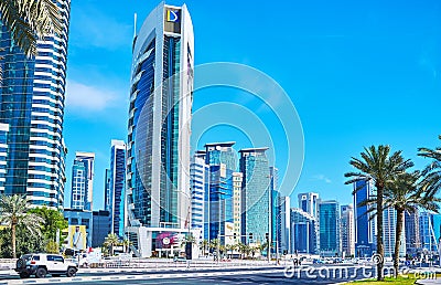 Urban scene, Doha, Qatar Editorial Stock Photo