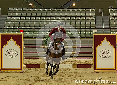 Doha, Qatar- 11 January 2020: background image with Horse jump in Doha,Qatar Editorial Stock Photo