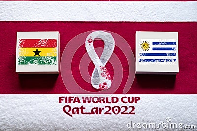 DOHA, QATAR, 3. JULY: Group G: Ghana vs Uruguay, Al Janoub Stadium, Al Wakrah, FIFA World Cup in Qatar 2022, Football match with Editorial Stock Photo