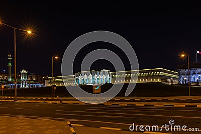 Doha Qatar parliament night view beautyful arcitaxture of 18-January 2020 Editorial Stock Photo