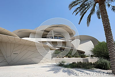 View of the exterior of the National Museum of Qatar, designed by Jean Nouvel Editorial Stock Photo