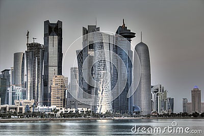Doha Qatar skyline Editorial Stock Photo