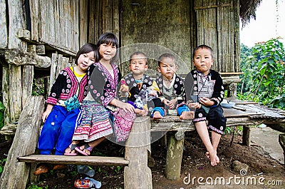 DOI PUI karen children. Editorial Stock Photo