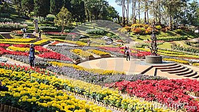 Doi Tung Royal Villa and Mae Fah Luang Garden, Chiang Rai, Thailand. Editorial Stock Photo