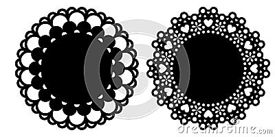 Doily decoration set vector illustrations Cartoon Illustration