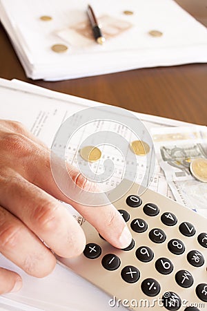 Doing accounts Stock Photo