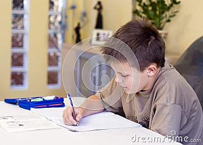 Doing homework Stock Photo