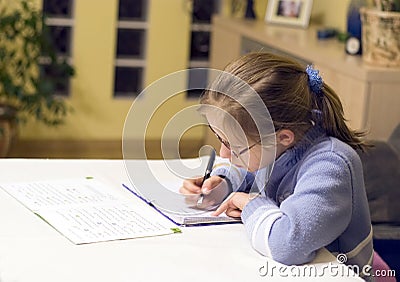Doing homework Stock Photo