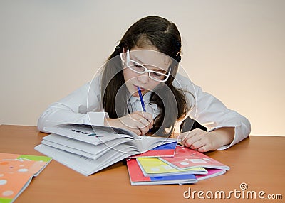 Doing homework Stock Photo