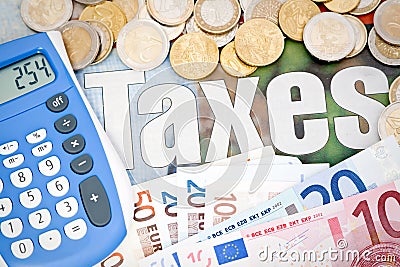 Doing Taxes Euro Stock Photo