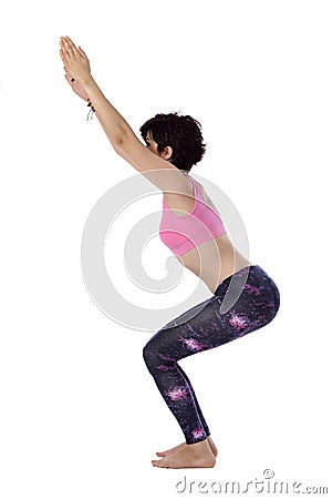 Doing yoga Stock Photo