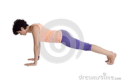 Doing yoga Stock Photo