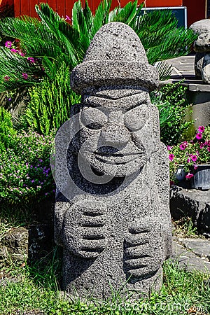 Dol-Harubang statue in Jeju Island Stock Photo