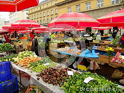 Dolac Market, Zagreb, Croatia Editorial Stock Photo