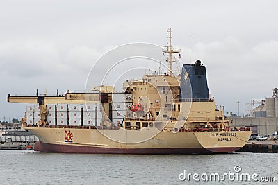 Dole Food Company Ship at Port in San Diego Editorial Stock Photo