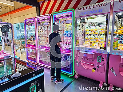 Doll Claw Crane Machine Coin Operated Play Game Editorial Stock Photo