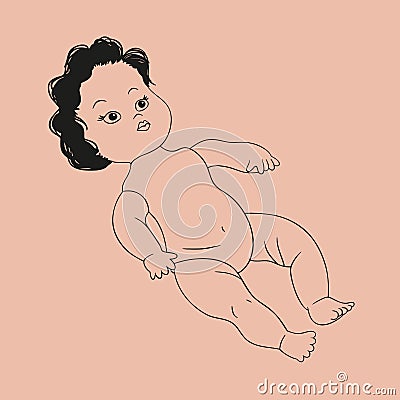 Doll without clothes Vector Illustration