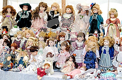 Doll collection Stock Photo