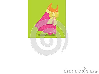 Doll dress pink 06 Vector Illustration