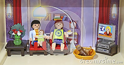 Doll family in the lounge resting Editorial Stock Photo