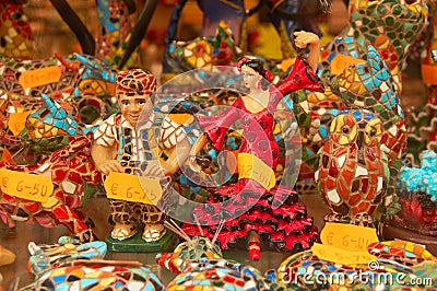 Doll flamenco dance, Store window Stock Photo