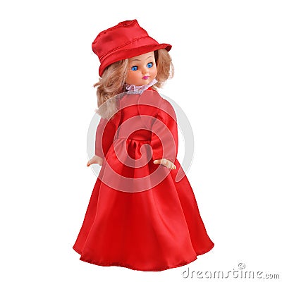 Doll in red dress Stock Photo