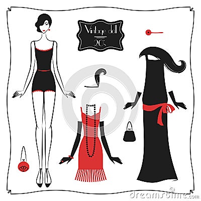 Doll_retro 20s Vector Illustration