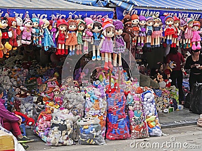 Doll's Shop, Old District of Hanoi, the 36 corporations District, Vietnam Editorial Stock Photo