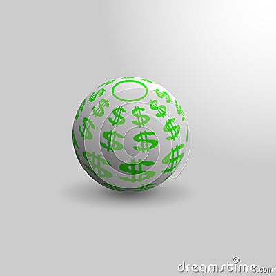 Dollar ball Vector Illustration