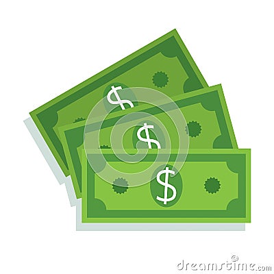 Dollar Bill Icon. Money Cash Vector Illustration