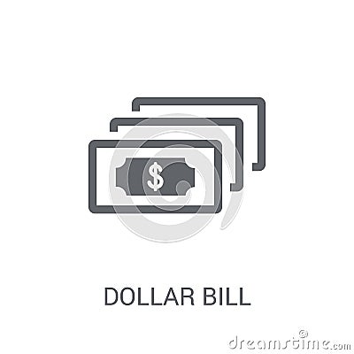 Dollar bill icon. Trendy Dollar bill logo concept on white background from e-commerce and payment collection Vector Illustration